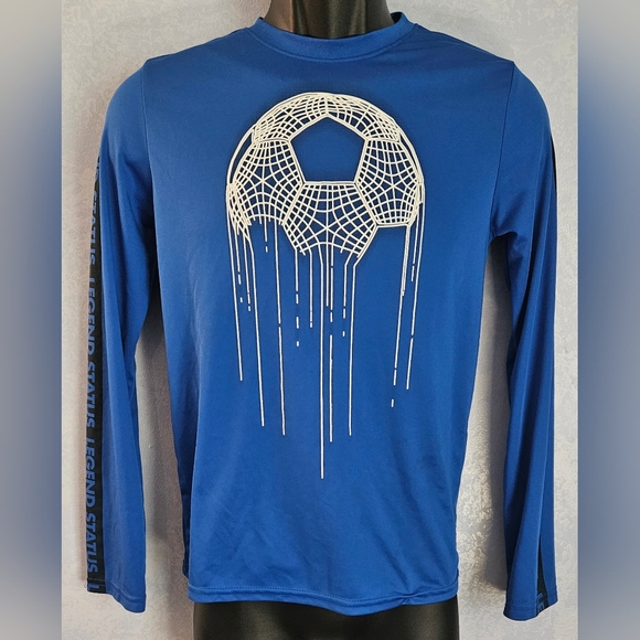 ALTHLETIC WORKS DryWorks Boys Long Sleeve Soccer Legend Status Graphic Tee XL - Picture 1 of 6